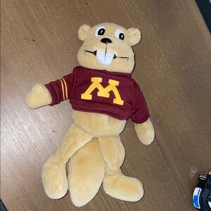 University Mascot Plush Toy with Maroon and Gold Shirt